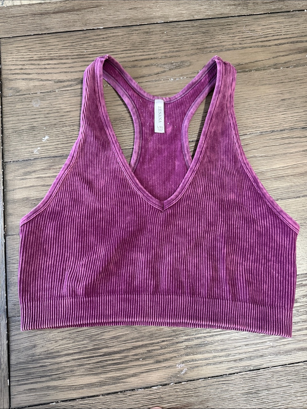 Zenana Outfitters Ribbed Velvet Tank Top - Plum